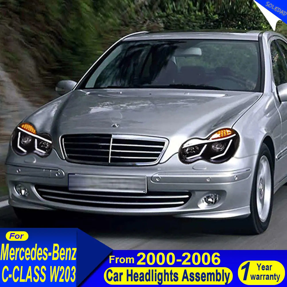 Phares LED Mercedes-Benz Classe C W203 2000-2006 - vue de face - Becquet Voiture