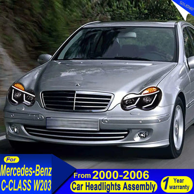 Phares LED Mercedes-Benz Classe C W203 2000-2006 - vue de face - Becquet Voiture