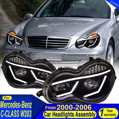 Phares LED Mercedes-Benz Classe C W203 2000-2006 - vue de profil - Becquet Voiture