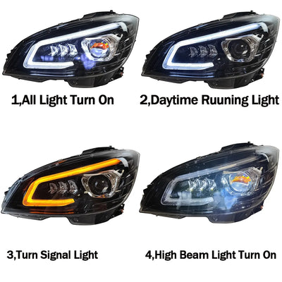 Phares LED Mercedes-Benz Classe C W204 2008-2011 - vue arrière - Becquet Voiture