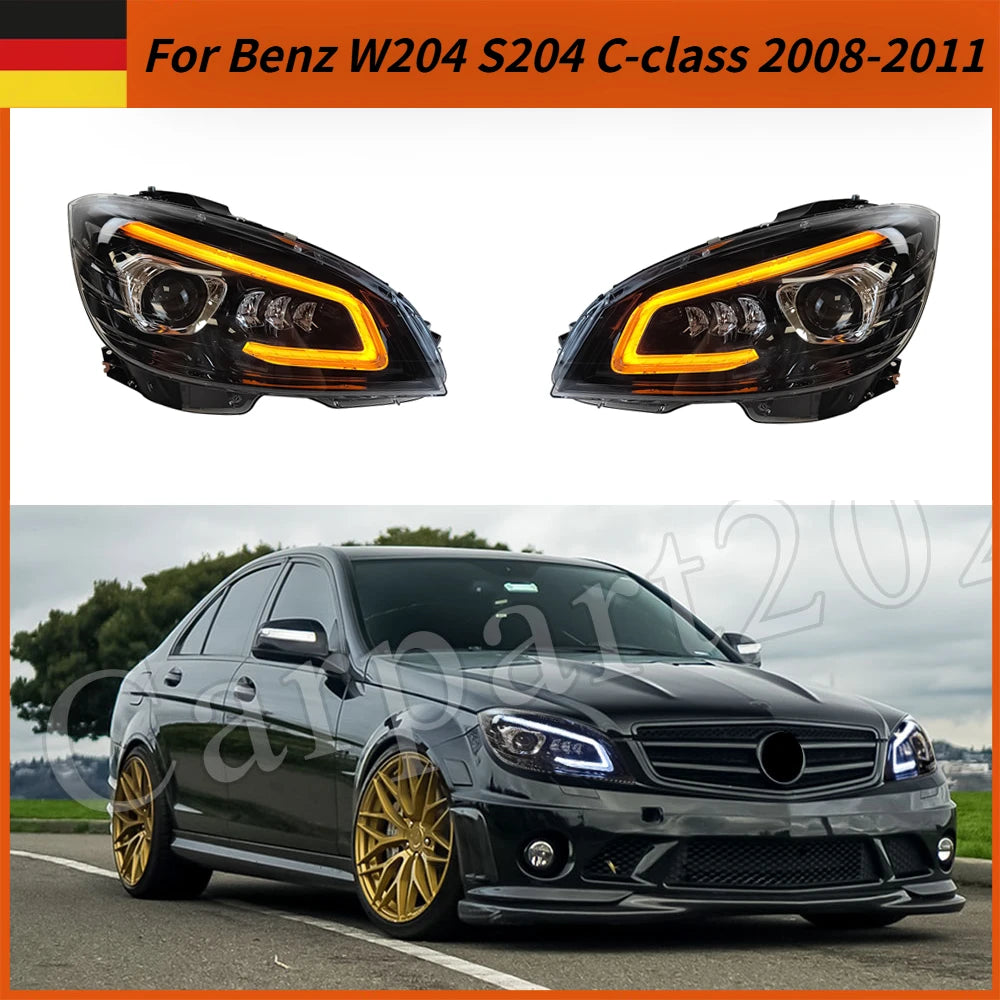 Phares LED Mercedes-Benz Classe C W204 2008-2011 - vue de face - Becquet Voiture