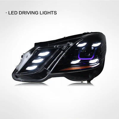 Phares LED Mercedes-Benz Classe E W212 2010-2013 - vue de trois-quarts - Becquet Voiture