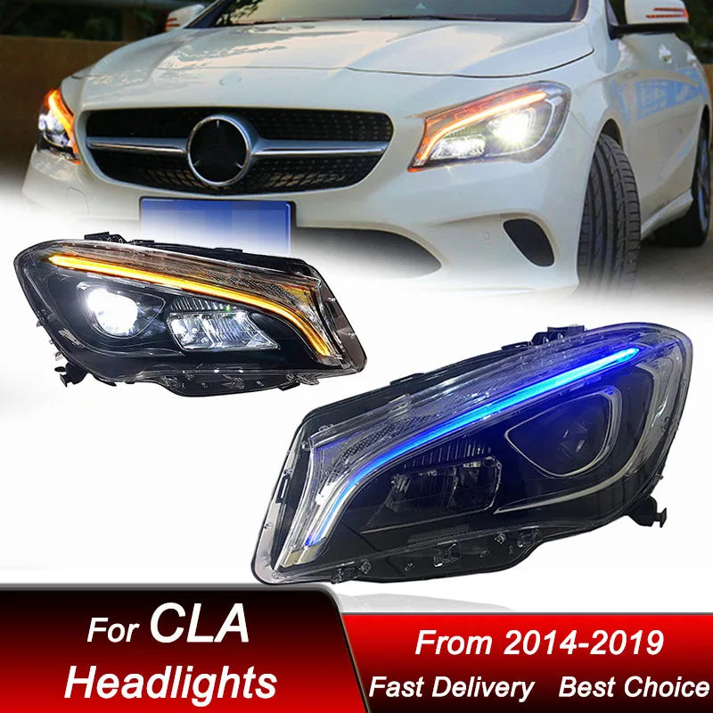Phares LED Mercedes CLA W117 2014-2019 - vue de face - Becquet Voiture