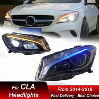 LED Headlights Mercedes CLA W117 2014-2019 - front view - Becquet Voiture