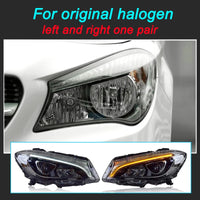 LED Headlights Mercedes CLA W117 2014-2019 - close-up view - Becquet Voiture