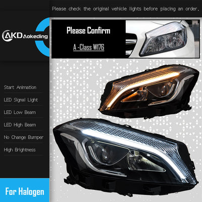 Phares LED Mercedes Classe A W176 2013-2018 - détail du montage - Becquet Voiture