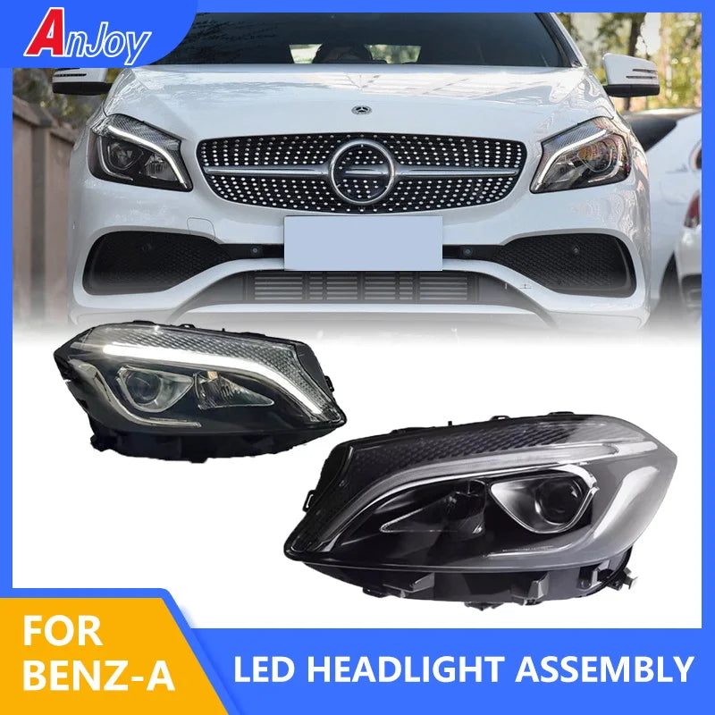 Phares LED Mercedes Classe A W176 2013-2018 (réf. 2) - vue de face - Becquet Voiture