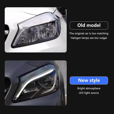 Phares LED Mercedes Classe A W176 2013-2018 (réf. 2) - vue de trois-quarts - Becquet Voiture