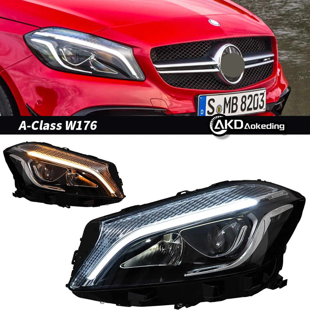 Phares LED Mercedes Classe A W176 2013-2018 - vue de face - Becquet Voiture
