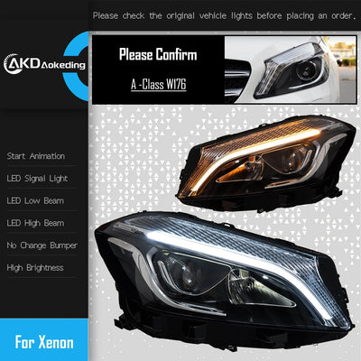 Phares LED Mercedes Classe A W176 2013-2018 - vue rapprochée - Becquet Voiture