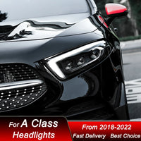 LED Headlights Mercedes A-Class W177 2018-2022 - fitted on vehicle - Becquet Voiture