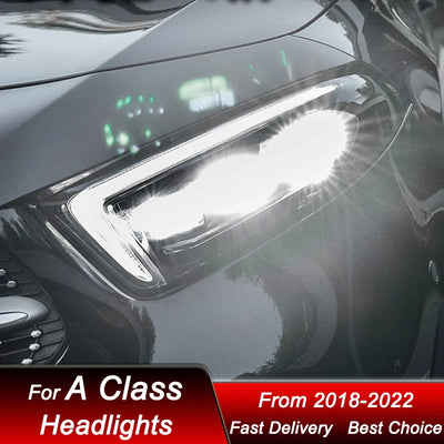 Phares LED Mercedes Classe A W177 2018-2022 - vue de trois-quarts - Becquet Voiture