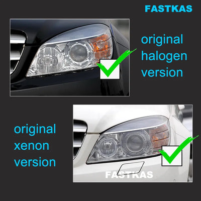 Phares LED Mercedes Classe C W204 2007-2011 - installé sur véhicule - Becquet Voiture