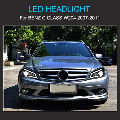 Phares LED Mercedes Classe C W204 2007-2011 - vue de profil - Becquet Voiture