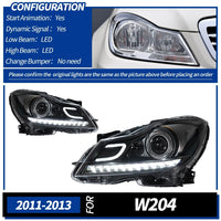 Phares LED Mercedes Classe C W204 2011-2013 - détail du montage - Becquet Voiture