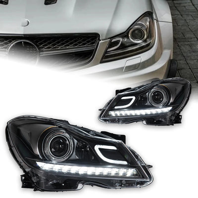 Phares LED Mercedes Classe C W204 2011-2013 - vue de profil - Becquet Voiture