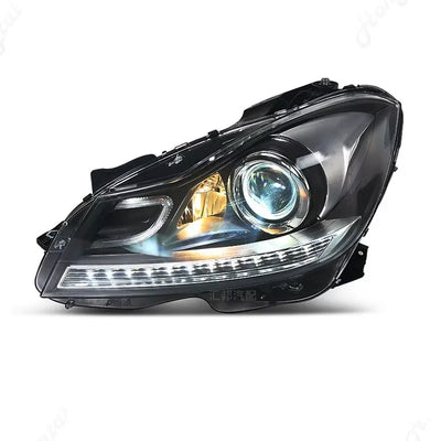 Phares LED Mercedes Classe C W204 2011-2014 Look AMG - détail du montage - Becquet Voiture