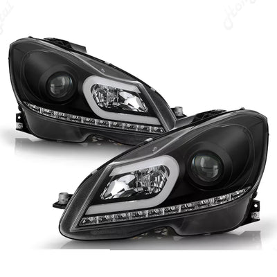 Phares LED Mercedes Classe C W204 2011-2014 Look AMG - installé sur véhicule - Becquet Voiture