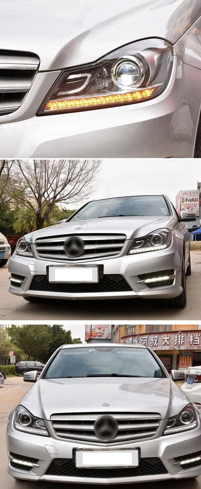 Phares LED Mercedes Classe C W204 2011-2014 Look AMG - vue arrière - Becquet Voiture