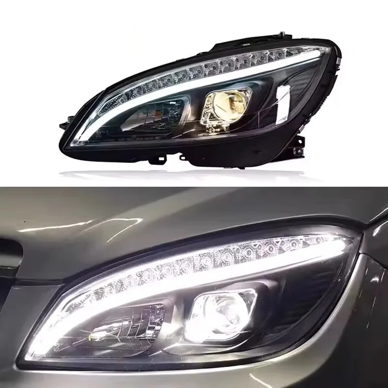 Phares LED Mercedes Classe C W204 - vue de face - Becquet Voiture