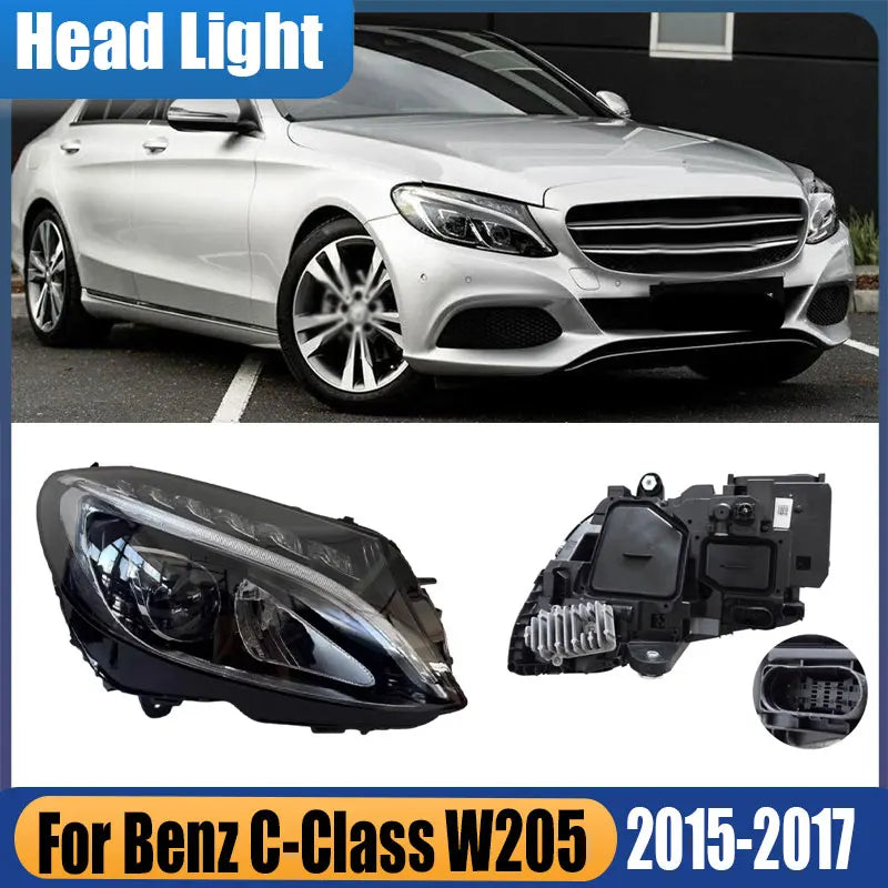 Phares LED Mercedes Classe C W205 2015-2017 - vue de face - Becquet Voiture