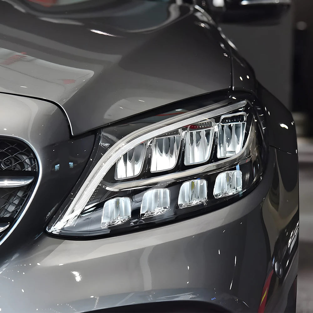 Phares LED Mercedes Classe C W205 2015-2018 - vue de face - Becquet Voiture