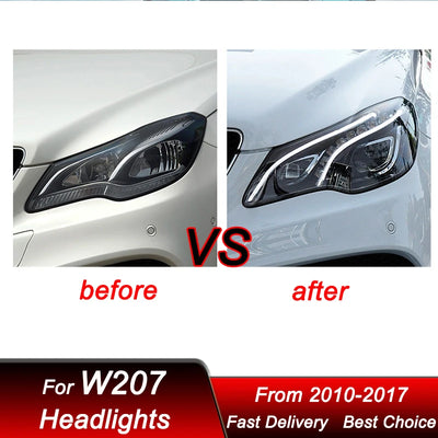 Phares LED Mercedes Classe E W207 2010-2017 - vue de profil - Becquet Voiture