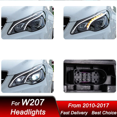 Phares LED Mercedes Classe E W207 2010-2017 - vue de trois-quarts - Becquet Voiture
