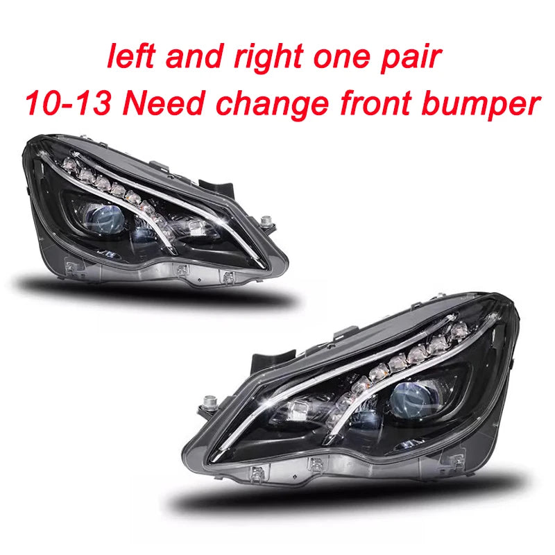 LED Headlights Mercedes E-Class W207 2010-2017 - close-up view - Becquet Voiture