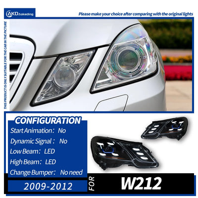 Phares LED Mercedes Classe E W212 2009-2013 - détail du montage - Becquet Voiture