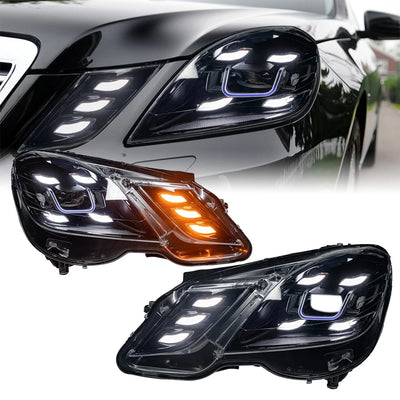 Phares LED Mercedes Classe E W212 2009-2013 - vue de profil - Becquet Voiture