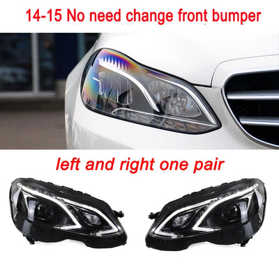 Phares LED Mercedes Classe E W212 2010-2015 - détail du montage - Becquet Voiture