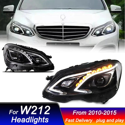 Phares LED Mercedes Classe E W212 2010-2015 - vue de profil - Becquet Voiture