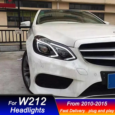 Phares LED Mercedes Classe E W212 2010-2015 - vue de trois-quarts - Becquet Voiture