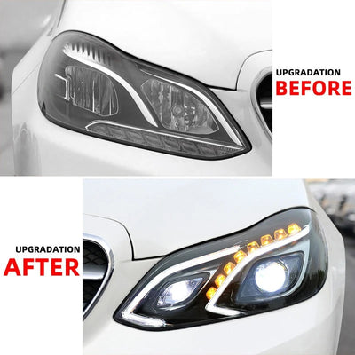 Phares LED Mercedes Classe E W212 2013-2016 - installé sur véhicule - Becquet Voiture