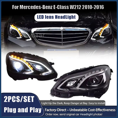 Phares LED Mercedes Classe E W212 2013-2016 - vue de face - Becquet Voiture
