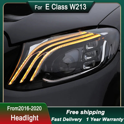 Phares LED Mercedes Classe E W213 2016-2020 DRL Dynamique AMG - vue de profil - Becquet Voiture