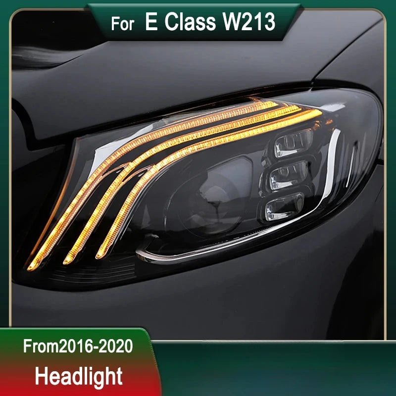 Phares LED Mercedes Classe E W213 2016-2020 DRL Dynamique AMG - vue de profil - Becquet Voiture