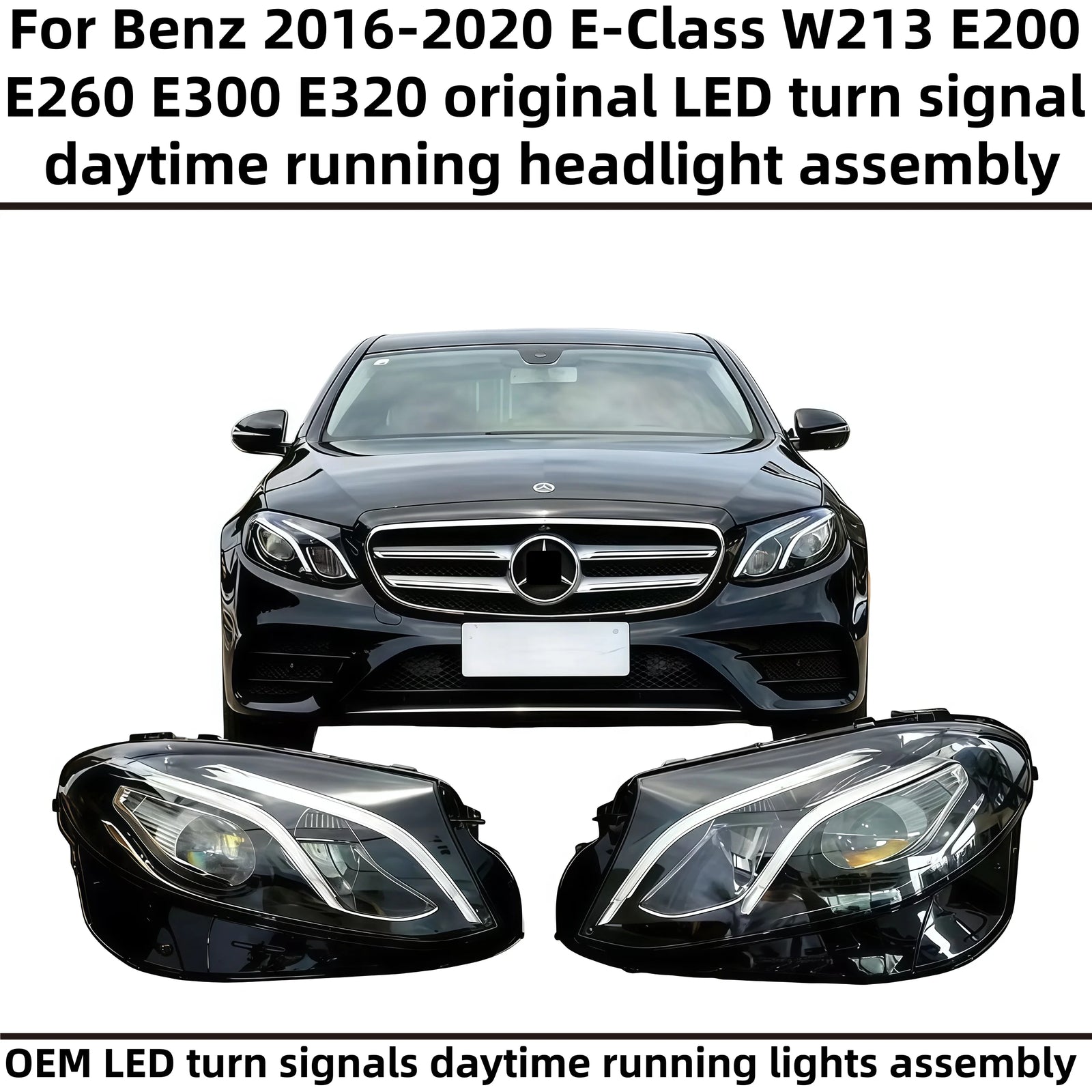 Phares LED Mercedes Classe E W213 2016-2020 - vue de face - Becquet Voiture