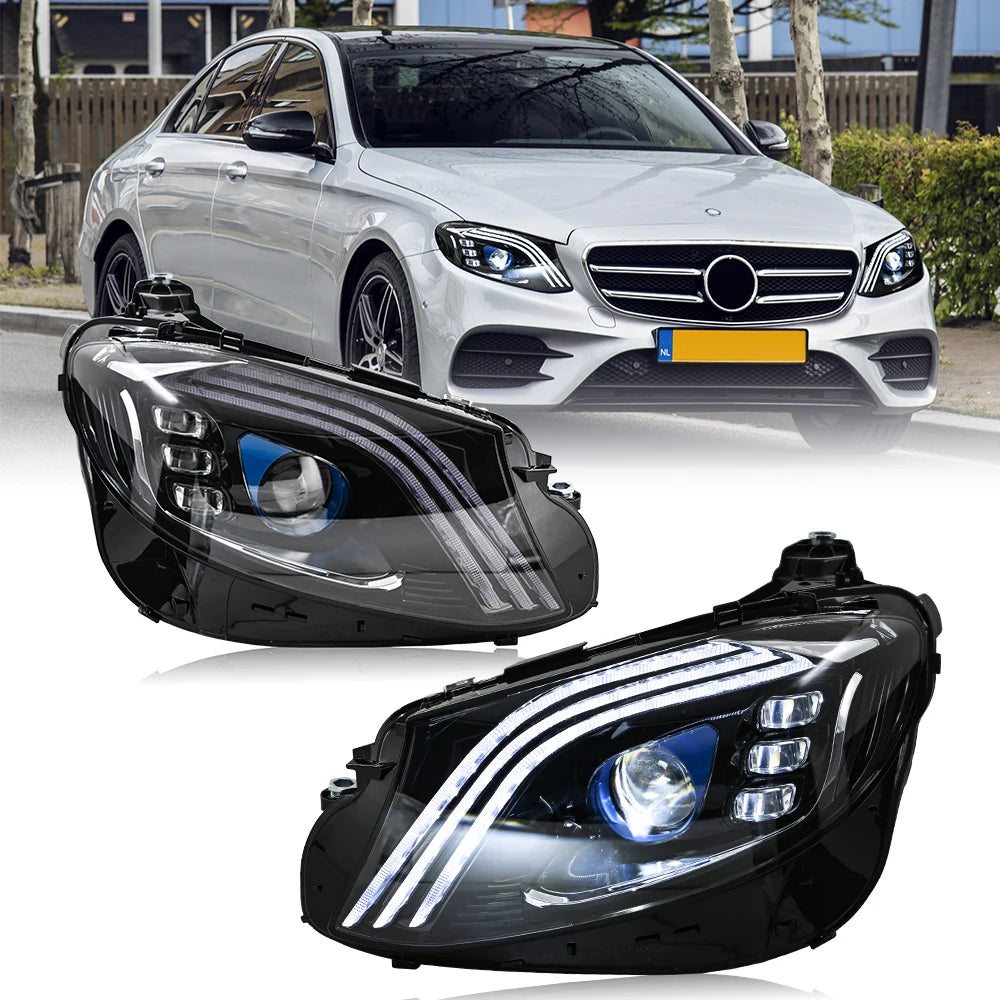 Phares LED Mercedes Classe E W213 2016-2021 AMG - vue de face - Becquet Voiture