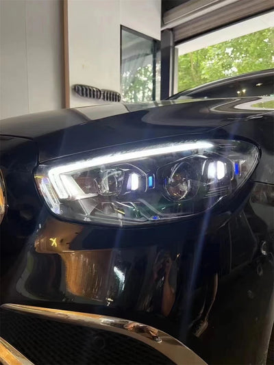 Phares LED Mercedes Classe E W213 DRL Sunshine - vue de profil - Becquet Voiture