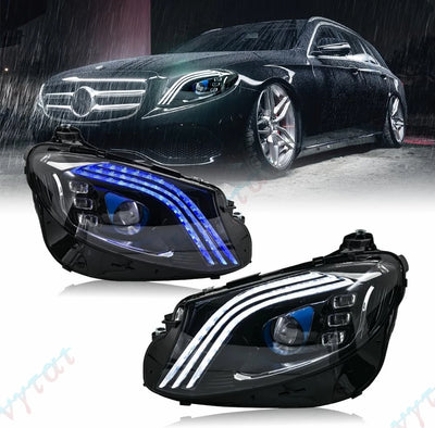 Phares LED Mercedes Classe E W213 E200 E300 AMG 2016-2021 - détail du montage - Becquet Voiture