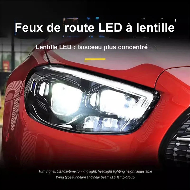 Phares LED Mercedes Classe E W213 E260 E300 2021 DRL Clignotant - vue arrière - Becquet Voiture