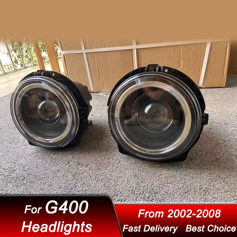 LED Headlights Mercedes G-Class W463 2002-2008 - fitted on vehicle - Becquet Voiture