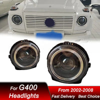 LED Headlights Mercedes G-Class W463 2002-2008 - front view - Becquet Voiture