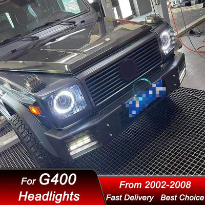 Phares LED Mercedes Classe G W463 2002-2008 - vue de trois-quarts - Becquet Voiture