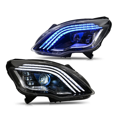 Phares LED Mercedes Classe R W251 2010-2017 - détail du montage - Becquet Voiture