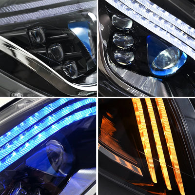 Phares LED Mercedes Classe R W251 2010-2017 - vue de trois-quarts - Becquet Voiture