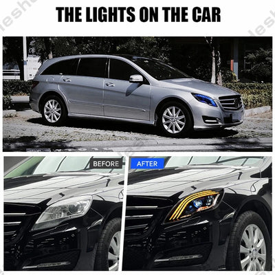 Phares LED Mercedes Classe R W251 R300 R500 2011-2017 - vue de profil - Becquet Voiture