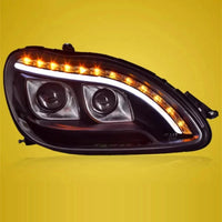 Phares LED Mercedes Classe S W220 S280 S320 S500 1998-2005 DRL - installé sur véhicule - Becquet Voiture